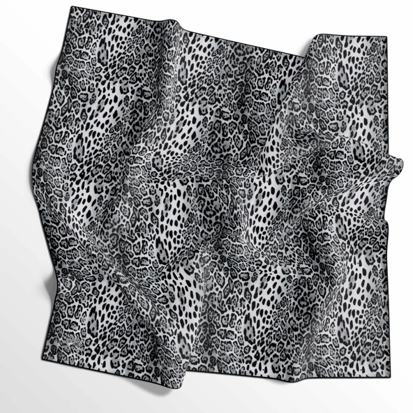 Leopar Desenli Soft Pamuk Eşarp - 04487 ürün görseli 1