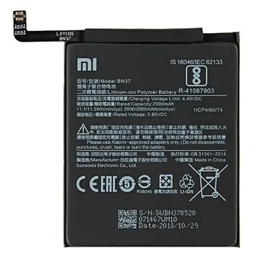 Xiaomi Redmi 6  - BN 37 - Uyumlu Batarya Pil Sıfır Orijinal ürün görseli 1