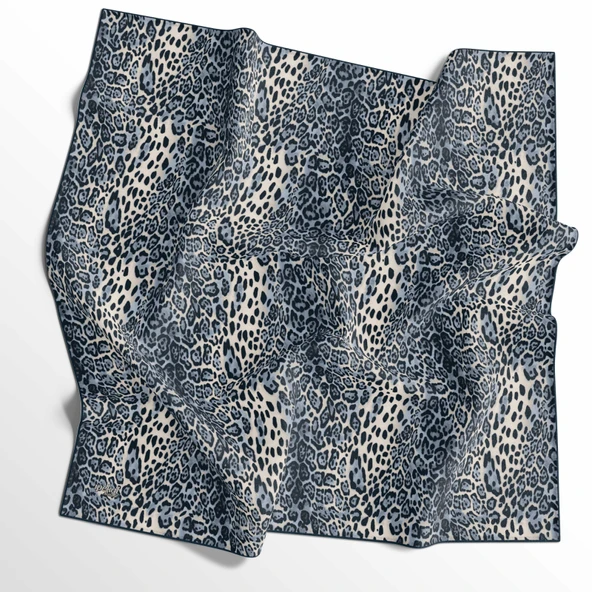 Leopar Desenli Soft Pamuk Eşarp - 04487 - Resim 5