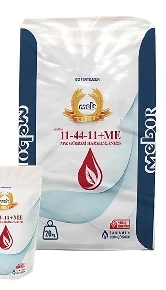 MEBOR 11-44-11 Harmanlanmış NPK Gübresi 25 Kg, Azot, Fosfor, Potasyum, Bor, Bakır, Demir, Mangan ürün görseli 1