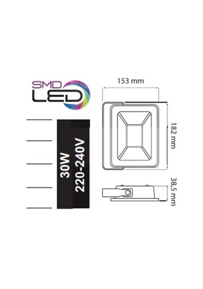 Horoz 30w Led Projektör 6400k PARS-30 - Resim 2