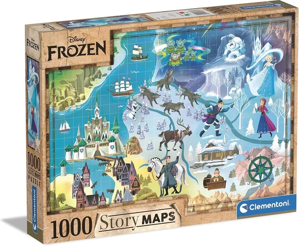Clementoni 39666 Disney Frozen Story Maps 1000 parça ürün görseli 1