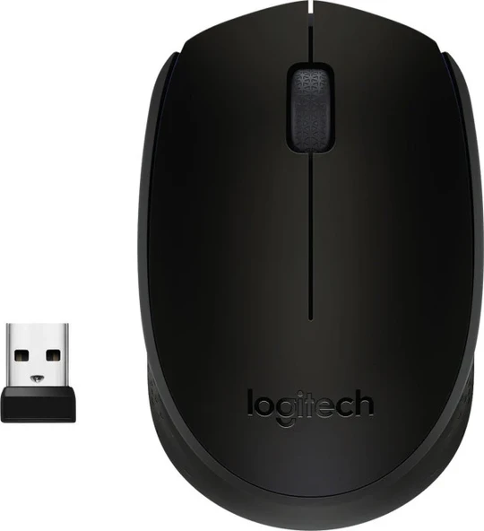 Logitech M171 USB Alıcılı Kablosuz Kompakt Mouse - Siyah ürün görseli 1
