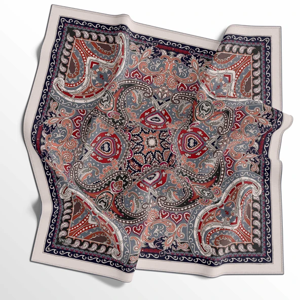 Etnik Desenli Soft Pamuk Eşarp - 04478 - Resim 6