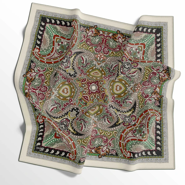 Etnik Desenli Soft Pamuk Eşarp - 04479 - Resim 2