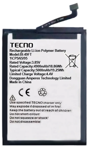 Tecno Spark 8T Uyumlu Batarya Pil Sıfır Orijinal ürün görseli 1