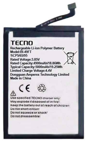 Tecno Spark 8C Uyumlu Batarya Pil Sıfır Orijinal ürün görseli 1