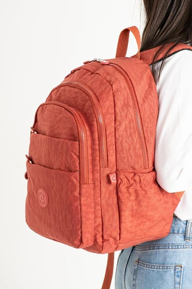 Kadın Sırt Çantası Çok Cepli 40*30 Cm Hafif Klinkır Kumaş Okul Çantası Spor Seyahat Çantası Su İtici ürün görseli 1