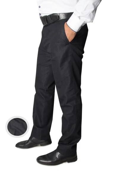 Yazı Klasik Fit Erkek Keten Pantolon-7112 ürün görseli 1