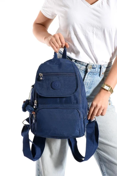 Kadın Sırt Çantası Kapaklı Model 30*25 Cm Hafif Klinkır Kumaş Spor Çantası Günlük Bayan Çantası ürün görseli 1