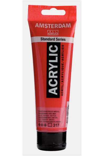 Amsterdam Akrilik Boya 120ml 317 Transp. Red Medium ürün görseli 1