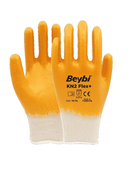 BEYBİ KN2 FLEX+ SARI NİTRİL İŞ ELDİVENİ NO:10 ürün görseli 1