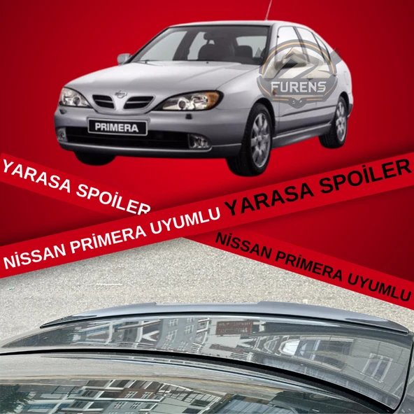 Nissan Primera Bagaj Üstü Slim Yarasa Spoiler Piano Black Parlak Siyah ürün görseli 1