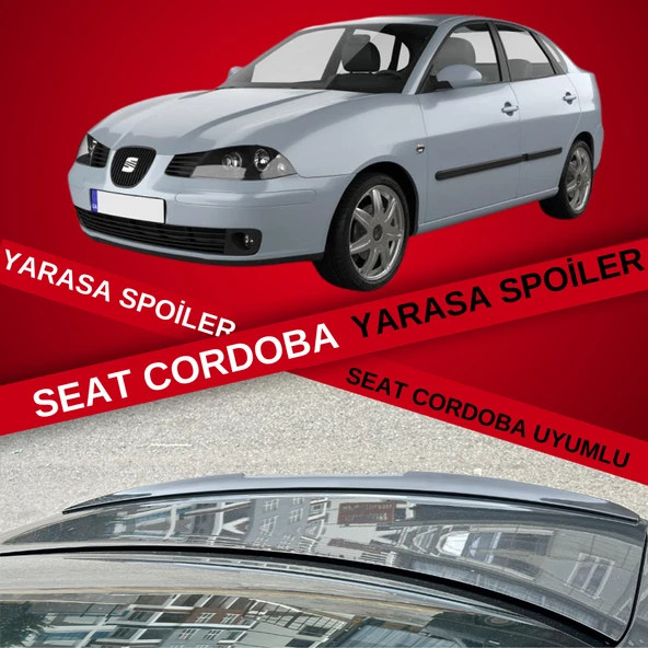 Seat Cordoba Bagaj Üstü Slim Yarasa Spoiler Piano Black Parlak Siyah ürün görseli 1