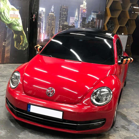 Volksvogen New Beetle 2011-2019 Batman Yarasa Ayna Kapağı Piano Black Abs Plastik ürün görseli 1