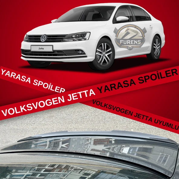 Volkswagen Jetta Mk6 Bagaj Üstü Yarasa Spoiler Bagaj Çıtası Piano Black 2010-2017 ürün görseli 1
