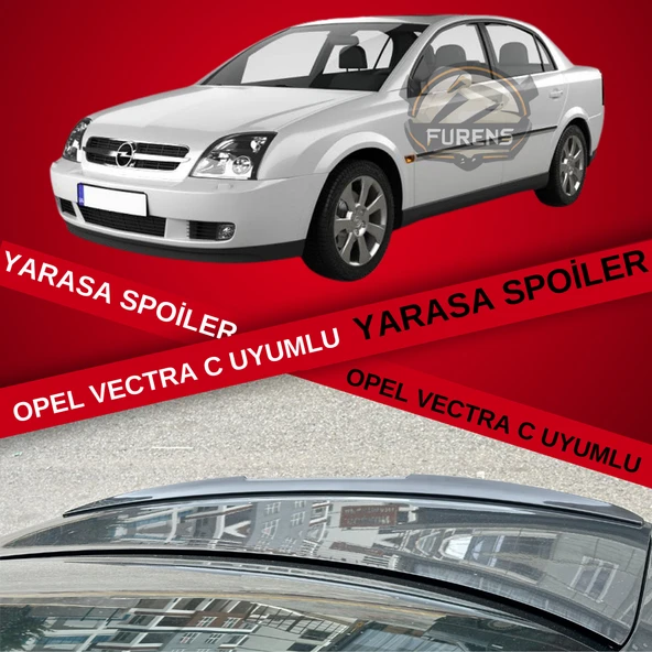 Opel Vectra C Bagaj Üstü Slim Yarasa Spoiler Piano Black Parlak Siyah ürün görseli 1