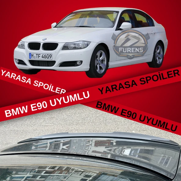 Bmw E90 316 318 320 325 330 Bagaj Üstü Yarasa Spoiler Piano Black ürün görseli 1