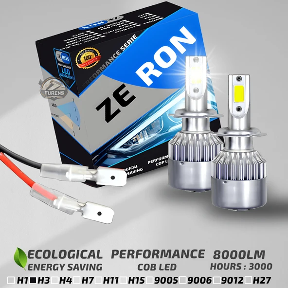 ZERON Performance Series H3 Led Xenon Şimşek Etkili Led Xenon Led Ampul ürün görseli 1