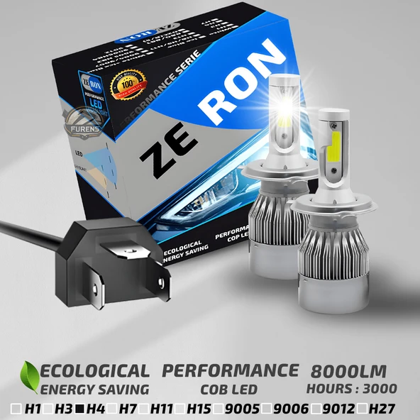 ZERON Performance Series H4 Led Xenon Şimşek Etkili Led Xenon Led Ampul ürün görseli 1