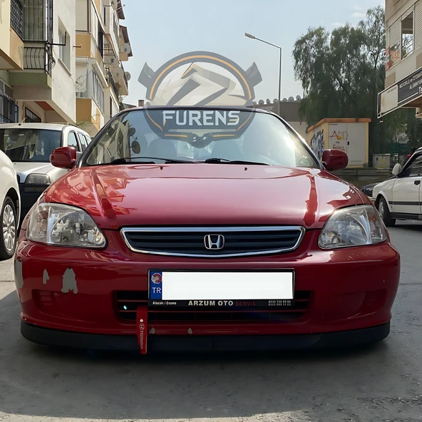 Honda Civic İes 1996-2001 Uyumlu H lip Esnek Ön Lip 2 Parça Karlık Ön Ek Tampon Altı Dil ürün görseli 1