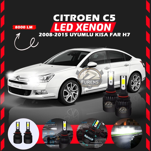 Citroen C4 2012-2017 Uzun Far Uyumlu Şimşek Etkili Led Xenon Light Series H7 ürün görseli 1