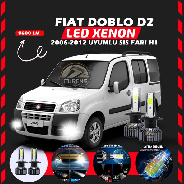 Fiat Doblo D2 2006-2012 Sis Farı Uyumlu Şimşek Etkili Led Xenon Pro Series H1 ürün görseli 1