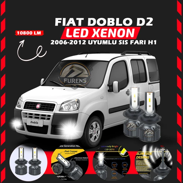 Fiat Doblo D2 2006-2012 Sis Farı Uyumlu Şimşek Etkili Led Xenon Premium Series H1 ürün görseli 1