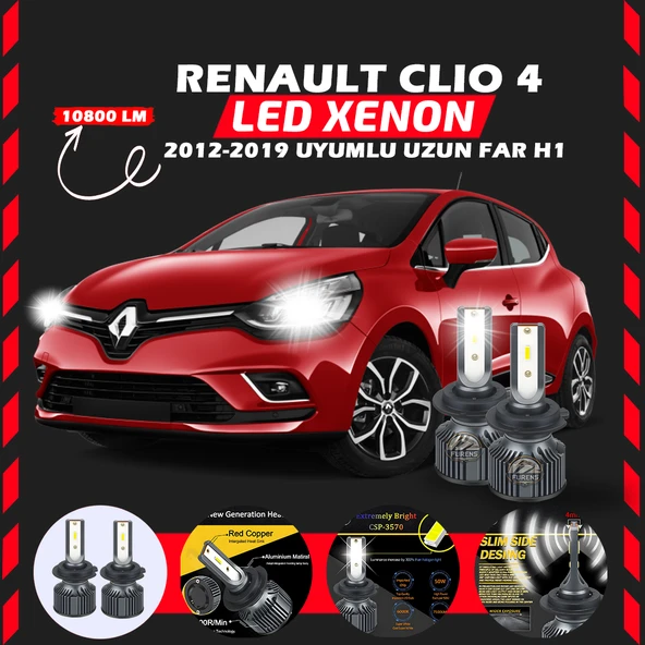 Renault Clio 4 2012-2019 Uzun Far Uyumlu Şimşek Etkili Led Xenon Premium Series H1 ürün görseli 1
