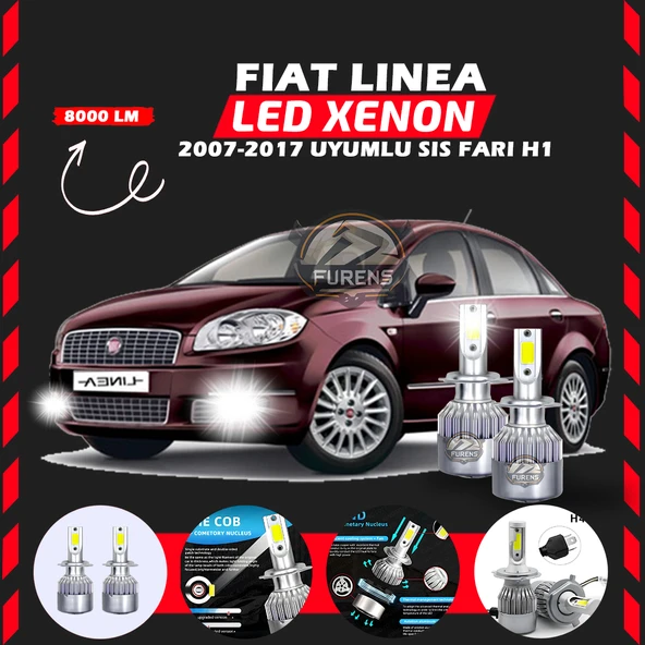Fiat Linea 2007-2017 Sis Farı Uyumlu Şimşek Etkili Led Xenon Performance Series H1 ürün görseli 1
