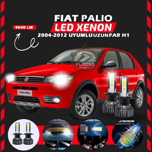 Fiat Palio 2004-2012 Uzun Far Uyumlu Şimşek Etkili Led Xenon Pro Series H1 ürün görseli 1