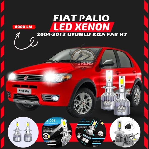 Fiat Palio 2004-2012 Kısa Far Uyumlu Şimşek Etkili Led Xenon Performance Series H7 ürün görseli 1