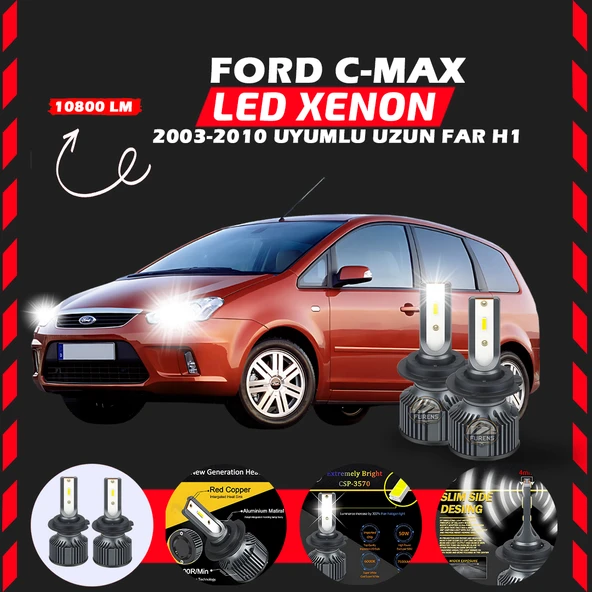 Ford C-MAX 2003-2010 Uzun Far Uyumlu Şimşek Etkili Led Xenon Premium Series H1 ürün görseli 1