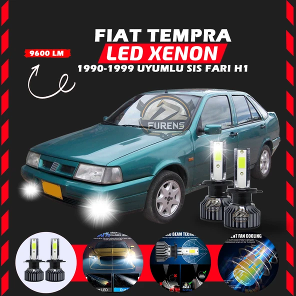 Fiat Tempra Sis Farı Uyumlu Şimşek Etkili Led Xenon Pro Series H1 ürün görseli 1