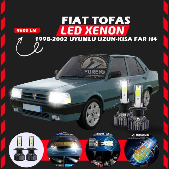 Fiat Tofaş Uzun - Kısa Far Uyumlu Şimşek Etkili Led Xenon Pro Series H4 ürün görseli 1