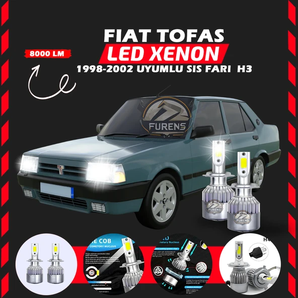 Fiat Tofaş Sis Farı Uyumlu Şimşek Etkili Led Xenon Performance Series H3 ürün görseli 1