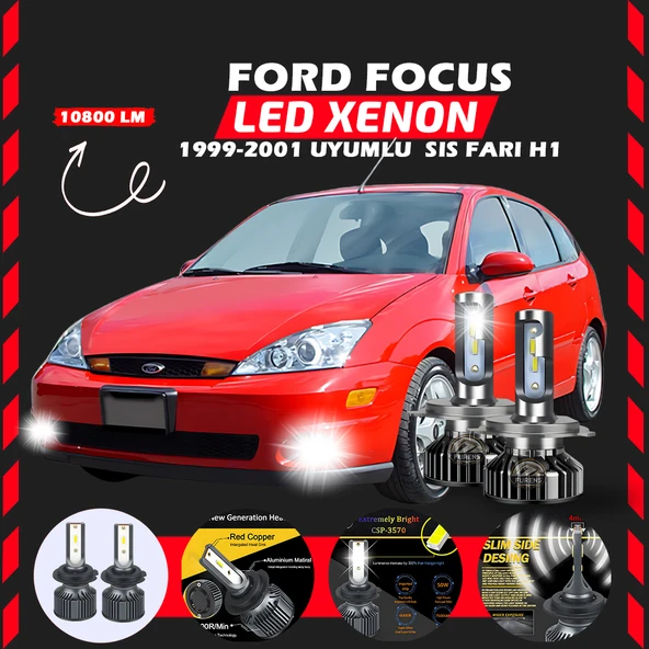 Ford Focus 1 1999-2001 Sis Farı Uyumlu Şimşek Etkili Led Xenon Premium Series H1 ürün görseli 1