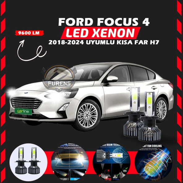 Ford Focus 4 2018-2024 Kısa Far Uyumlu Şimşek Etkili Led Xenon Pro Series H7 ürün görseli 1