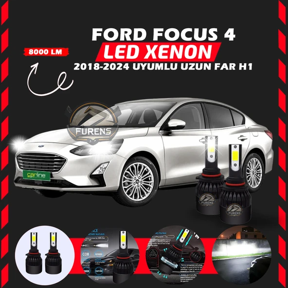 Ford Focus 4 2018-2024 Uzun Far Uyumlu Şimşek Etkili Led Xenon Light Series H1 ürün görseli 1