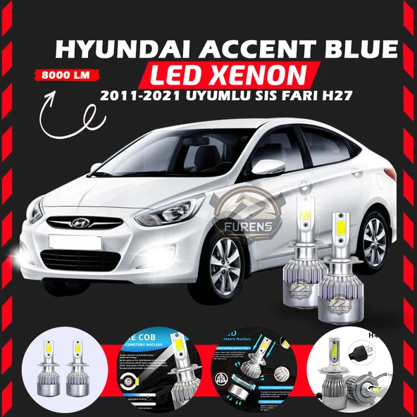 Hyundai Accent Blue 2011-2021 Sis Farı Uyumlu Şimşek Etkili Led Xenon Performance Series H27 ürün görseli 1