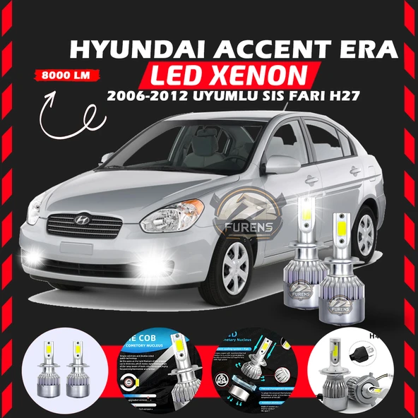 Hyundai Accent Era 2006-2012 Sis Farı Uyumlu Şimşek Etkili Led Xenon Performance Series H27 ürün görseli 1