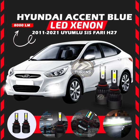 Hyundai Accent Blue 2011-2021 Sis Farı Uyumlu Şimşek Etkili Led Xenon Light Series H27 ürün görseli 1