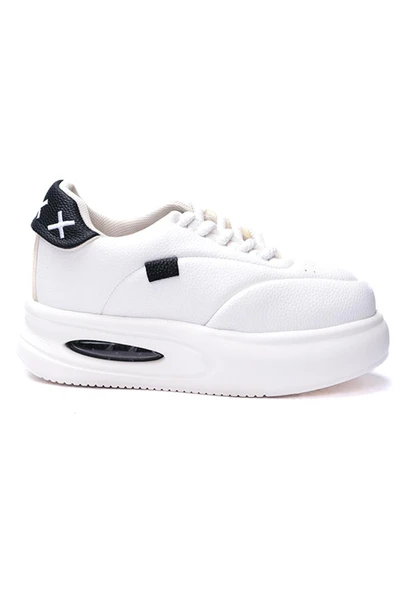 Celira Dvm Ekru Siyah Günlük Kadın Sneaker Spor Ayakkabı ürün görseli 1