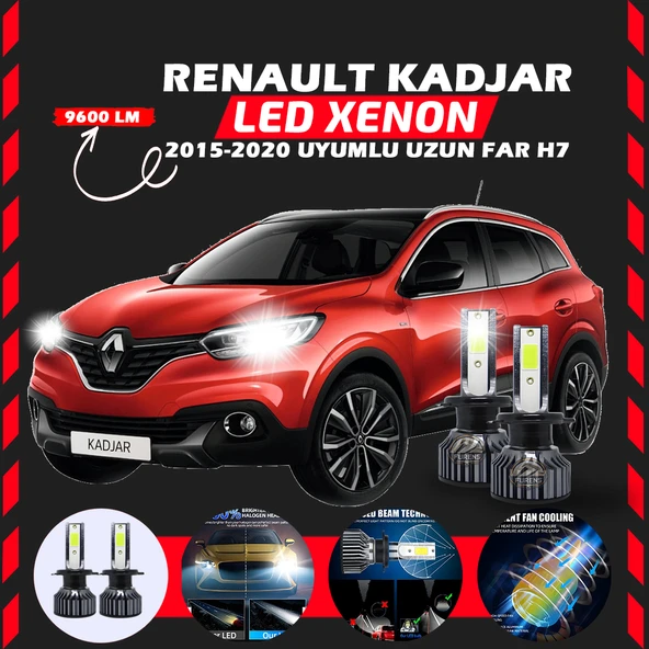 Renault Kadjar 2015-2020 Uzun Far Uyumlu Şimşek Etkili Led Xenon Pro Series H7 ürün görseli 1