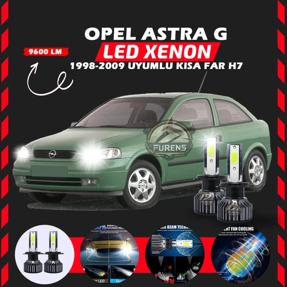 Opel Astra G 1998-2009 Kısa Far Uyumlu Şimşek Etkili Led Xenon Pro Series H7 ürün görseli 1