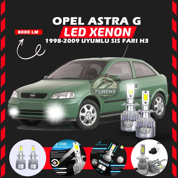 Opel Astra G 1998-2009 Sis Farı Uyumlu Şimşek Etkili Led Xenon Performance Series H3 ürün görseli 1