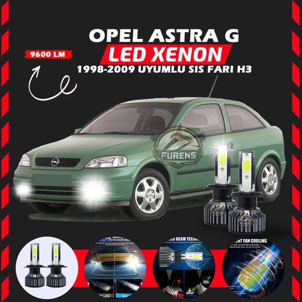 Opel Astra G 1998-2009 Sis Farı Uyumlu Şimşek Etkili Led Xenon Pro Series H3 ürün görseli 1