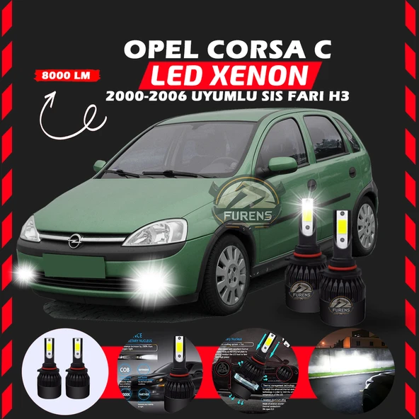 Opel Corsa C 2000-2006 Sis Farı Uyumlu Şimşek Etkili Led Xenon Light Series H3 ürün görseli 1
