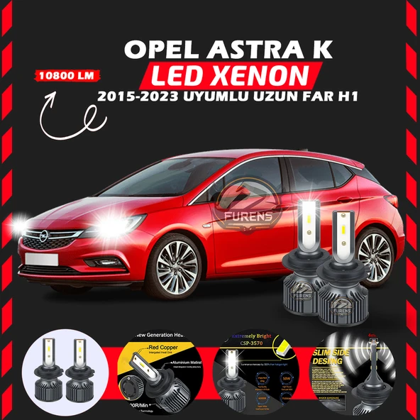 Opel Astra K 2015-2023 Uzun Far Uyumlu Şimşek Etkili Led Xenon Premium Series H1 ürün görseli 1