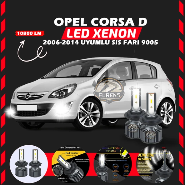 Opel Corsa D 2006-2014 Sis Farı Uyumlu Şimşek Etkili Led Xenon Premium Series H9005 ürün görseli 1